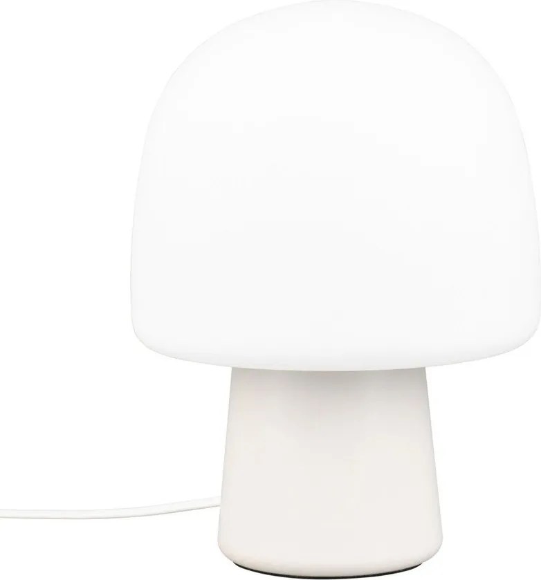 Бяла настолна лампа със стъклен абажур (височина 27 cm) Steen – Trio