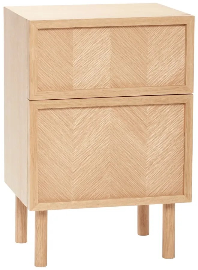Нощно шкафче от масивен дъб в естествен цвят Herringbone – Hübsch