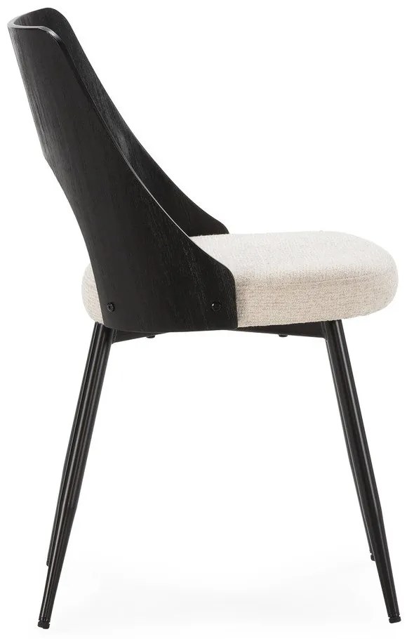 Черни/кремави тапицирани трапезни столове в комплект 2 бр. Gilda – MOME
