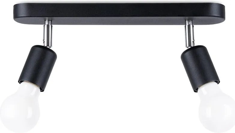 Черно метално осветително тяло за таван ø 6 cm Brando – Sollux