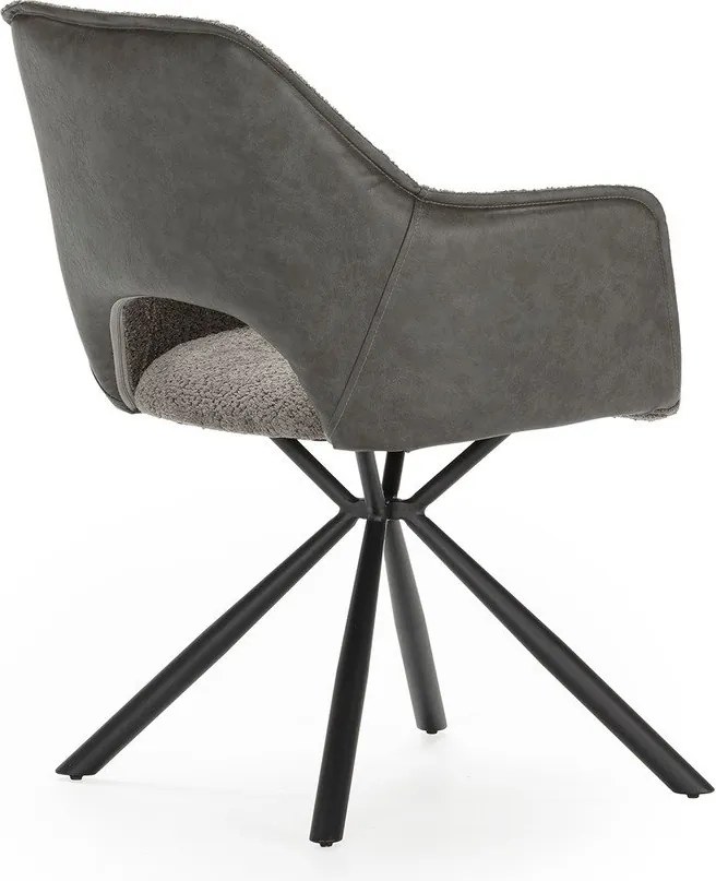 Сиви тапицирани трапезни столове в комплект с подлакътници 2 бр. Mariel – Marckeric