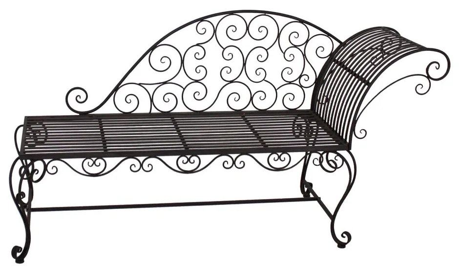 Черно-тъмнокафява метална градинска пейка Lamington – Garden Pleasure