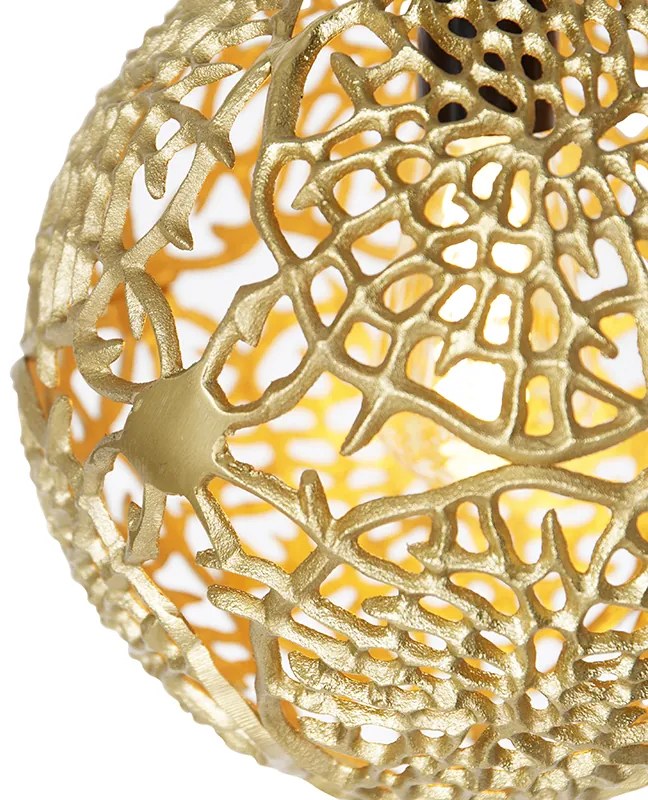 Арт Деко висяща лампа златиста с черна - Maro