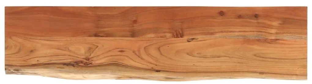 370290 vidaXL Стенен рафт, 120x30x3,8 см, правоъгълен, масив акация, жив ръб