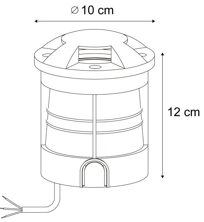 Комплект от 6 модерни наземни прожектора черни GU10 50mm 4-светлинен ефект IP65 - Cellar