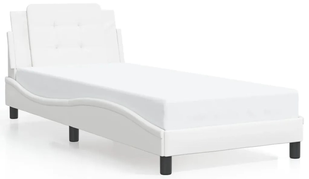 3208143 vidaXL Рамка за легло без матрак Zadar, бяла, 80x200 см, изкуствена кожа