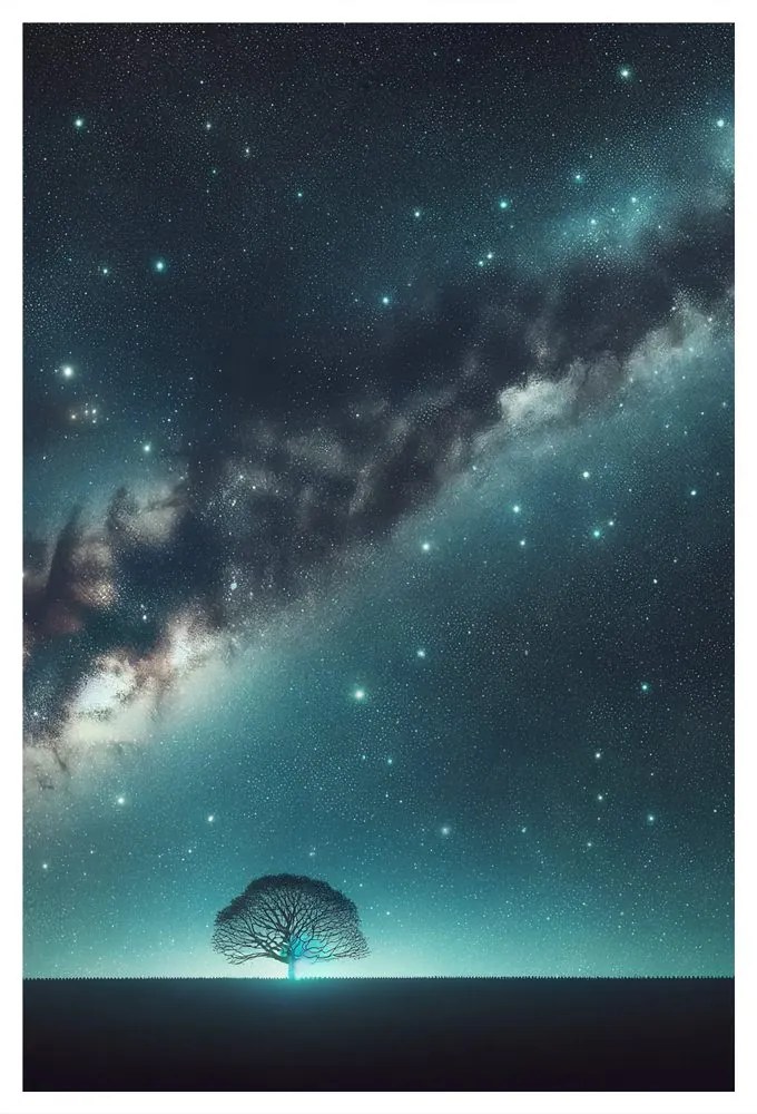 Картина на платно – Дърво на живота и галаксия