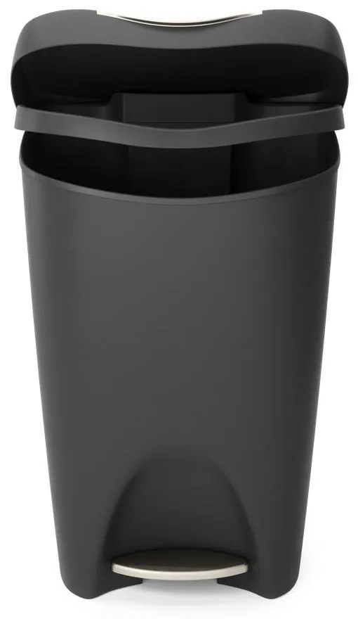 Черно пластмасово кошче за боклук с педал 50 l Brim – Umbra