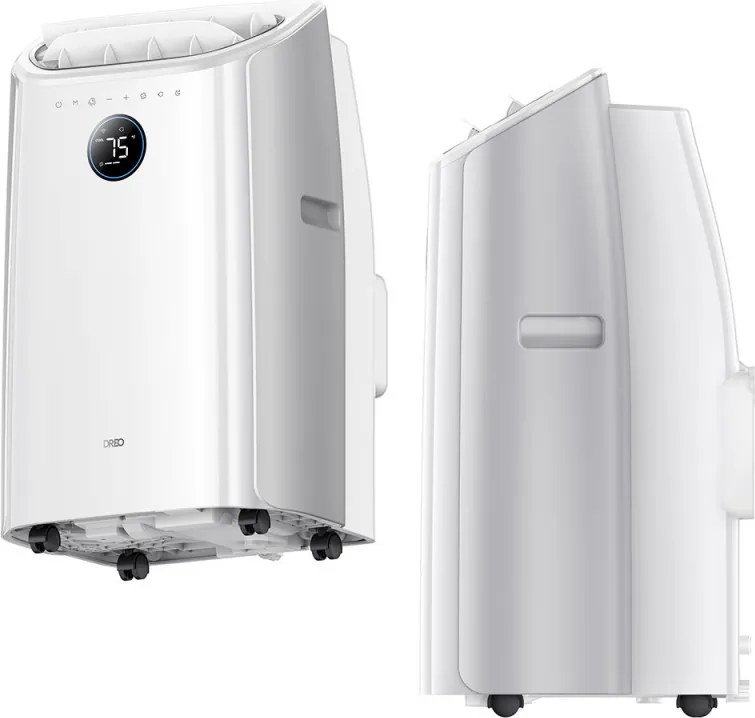 Мобилен климатик Dreo 515S, 1500W, 20-30 м2, 12000 BTU, Охлаждане, Вентилатор, Изсушаване, Гласови команди, LED, Бял