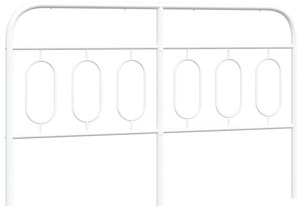 377200 vidaXL Метална табла за глава, бяла, 150 см