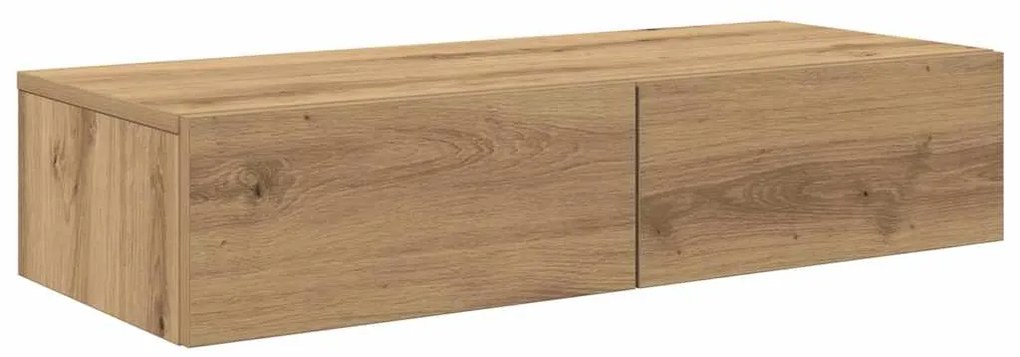 859985 vidaXL Стенен рафт с чекмеджета дъб артизан 80x33x17см инженерно дърво