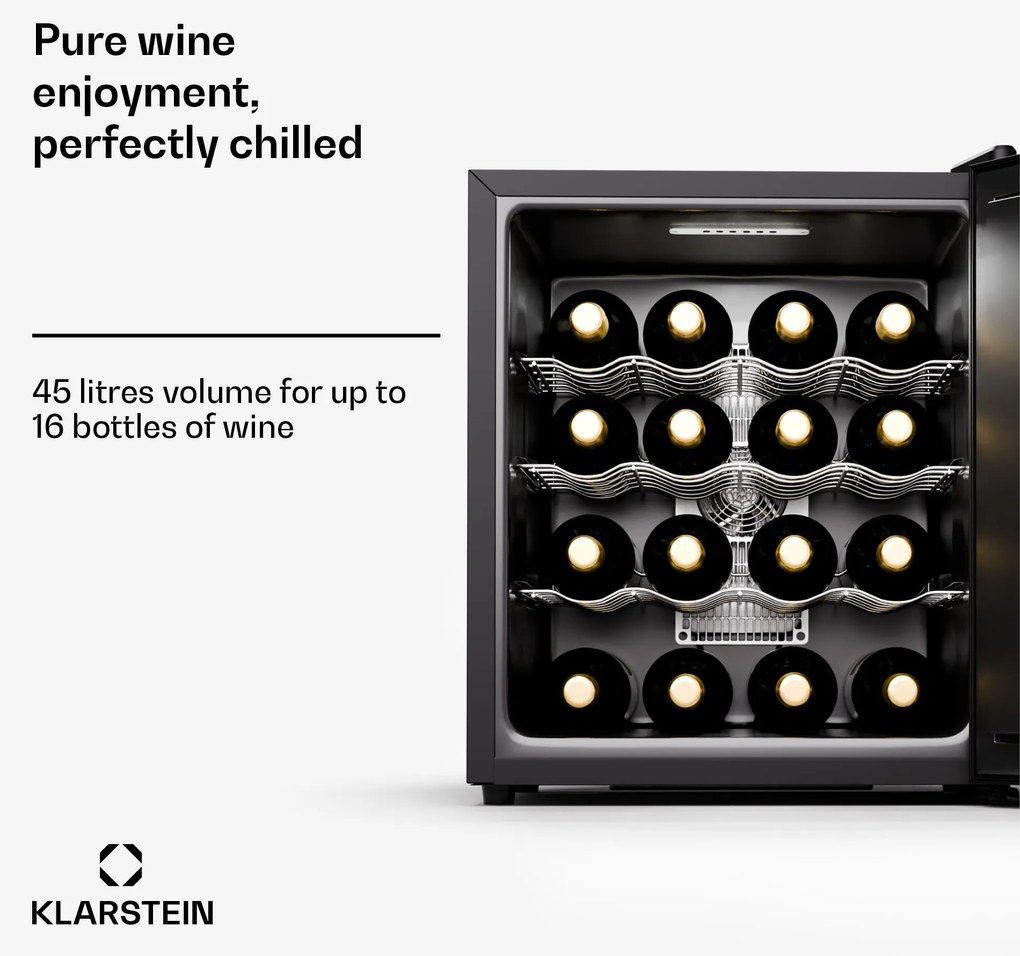 Klarstein Silent Vino 16 Uno, охладител за вино