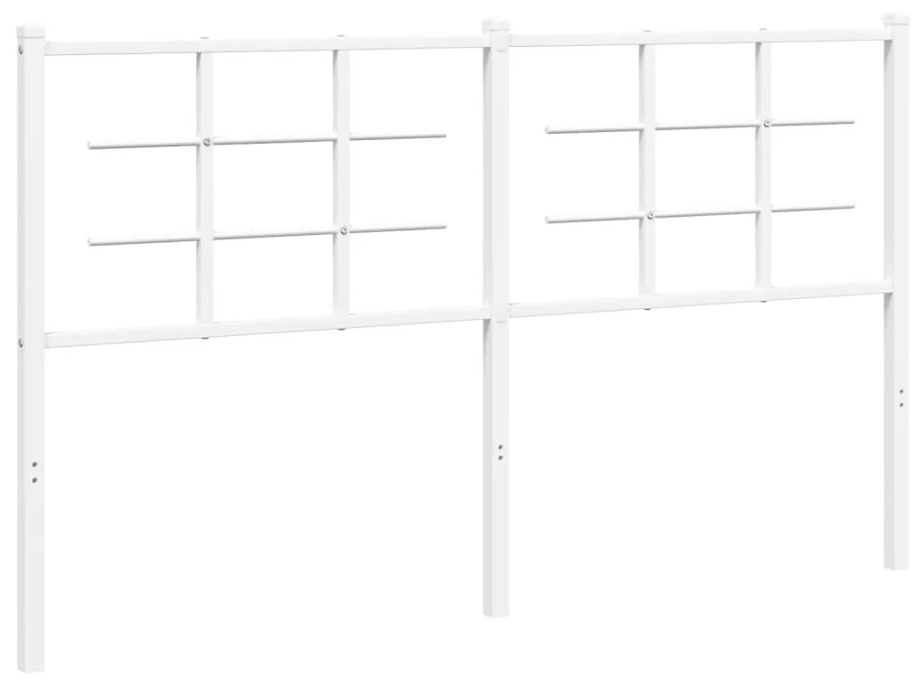 355644 vidaXL Метална резервна табла за легло, бяла, 150 см