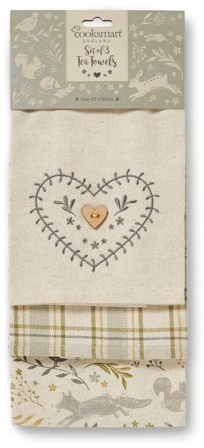 Памучни кърпи за съдове в комплект 3 бр. 45x65 cm Woodland – Cooksmart ®