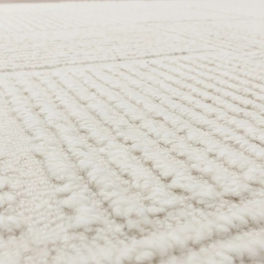 Ръчно изработен вълнен килим в цвят слонова кост 200x290 cm Zennith Grid – Asiatic Carpets