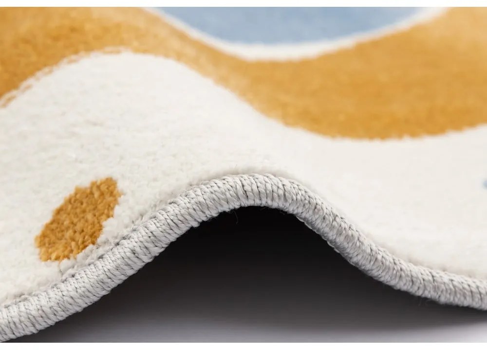 Детски килим в цвят жълта охра и слонова кост ø100 cm Joyful Gold – FD