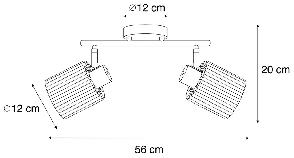 Таванен прожектор златен със стъкло 2-светлина регулируем - Laura