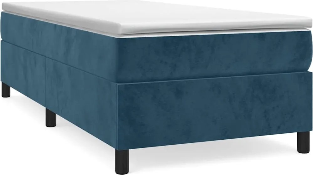 3121094 vidaXL Рамка за легло с пружини, тъмносиня, 90x190 см, кадифе