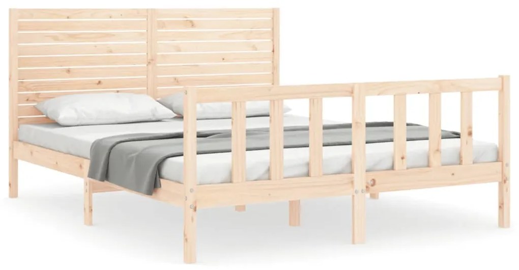 3193211 vidaXL Рамка за легло с табла 5FT King Size масивно дърво