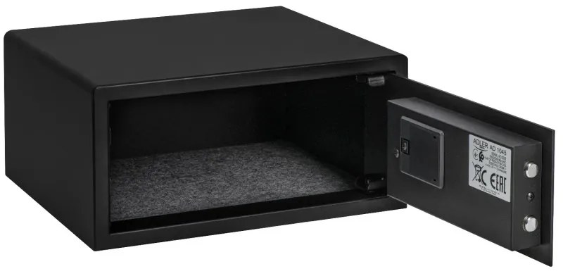 Електронен сейф Adler AD 1045, 200x420x370 мм, 14 л, Блокиране след 4 грешни опита, Предупреждение за изтощена батерия, Черен