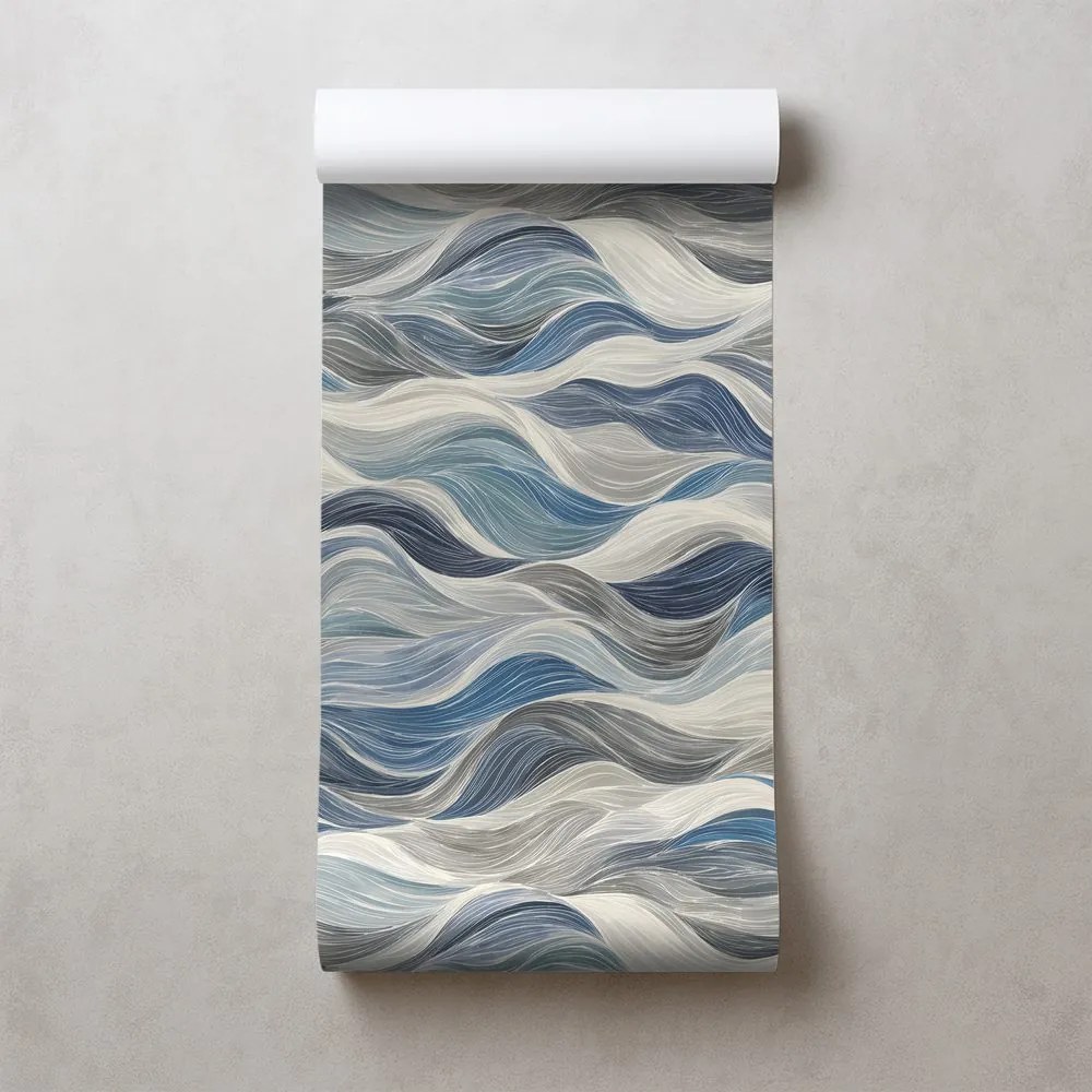 Тапет – Сини вълни на сив фон