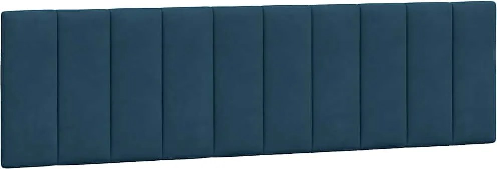 374685 vidaXL Мека табла за легло Hanko, синя, 180 см, кадифе