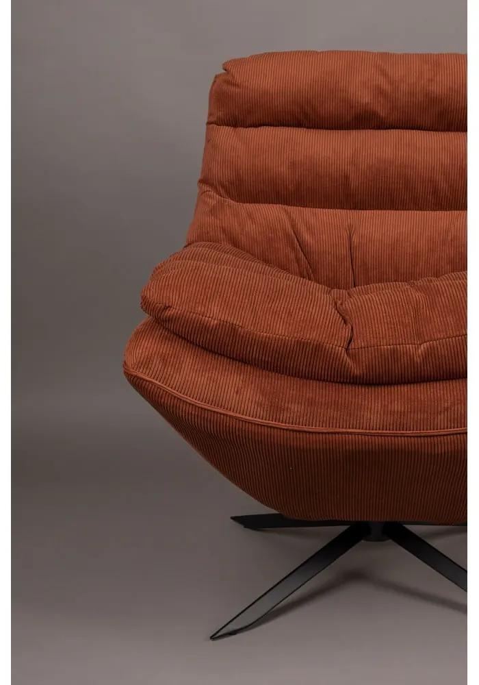 Кадифен фотьойл в тухлен цвят Vince - Dutchbone