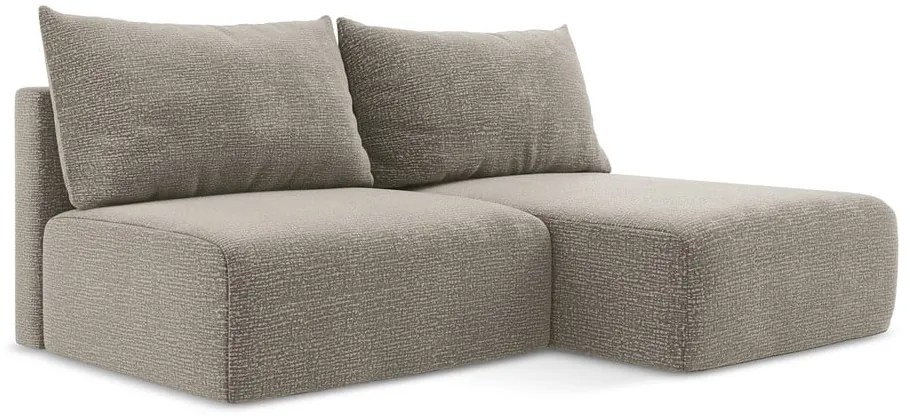 Бежов разтегателен ъглов диван с място за съхранение (десен ъгъл) Kalena – Makamii