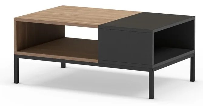 Черна и естествена цвят масичка за кафе 56x90 cm Cailin – Marckeric