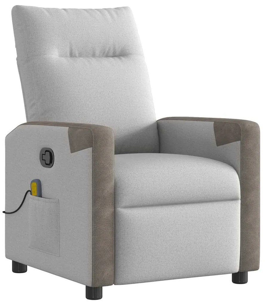 4104843 vidaXL Масажен стол за лежанка Cloud Grey Fabric