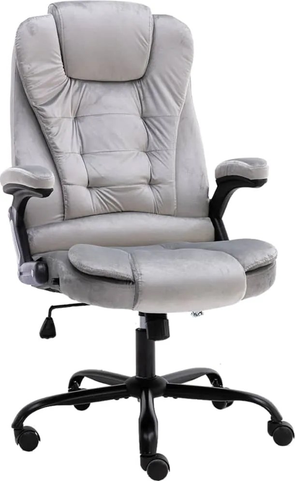 20570 vidaXL Офис стол, светлосив, кадифе