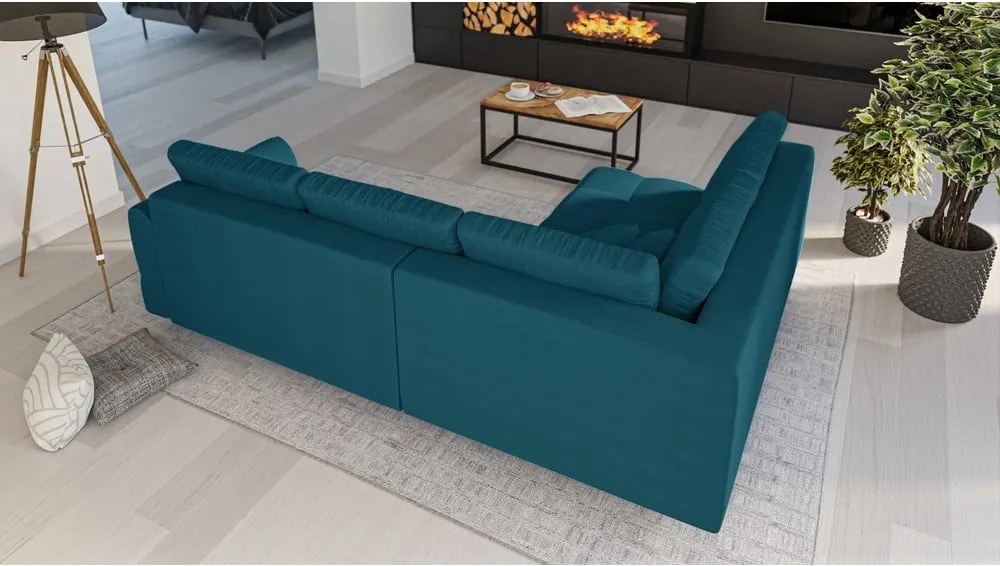 Тюркоазен ъглов диван (ляв ъгъл) Ariella - Ropez