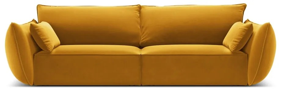 Кадифен диван в цвят горчица 208 cm Vanda – Mazzini Sofas