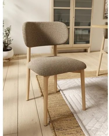 АЛДО Кафяв Таупе (тъкан Монза 40)/рамка лакиран дъб - ДЪРВЕН СТОЛ БУКЛЕ ЗА ДНЕВНА, ТРАПЕЗАРИЯ, КУХНЯ РЕТРО