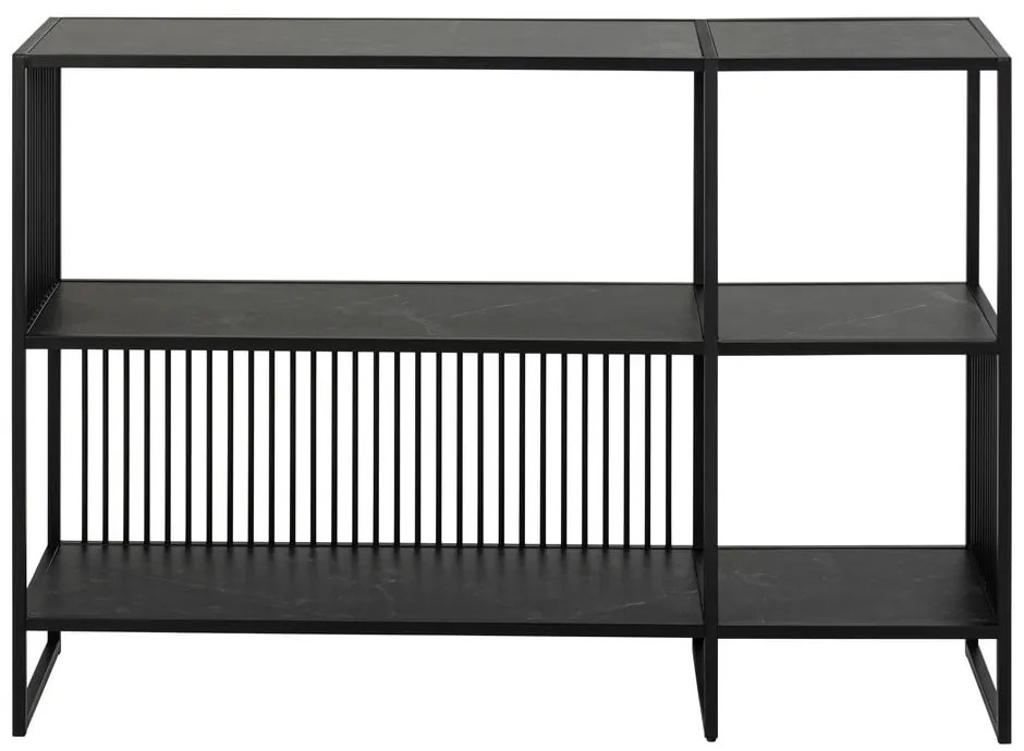 Черна библиотека от камък 120x83 cm Strington – Actona