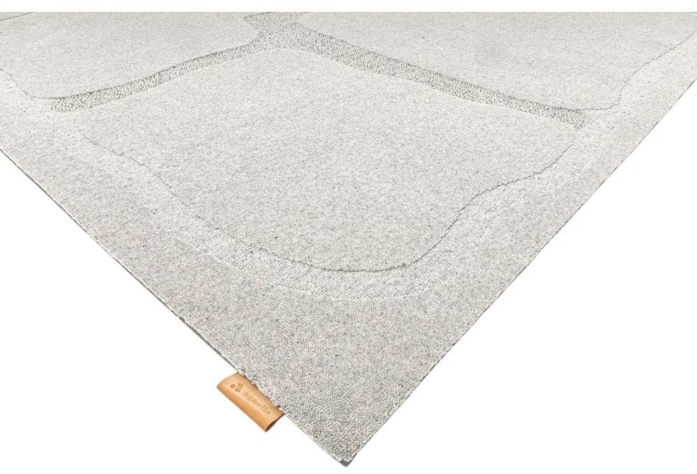 Светлосив вълнен килим 200x300 cm Morphic Organica – Agnella