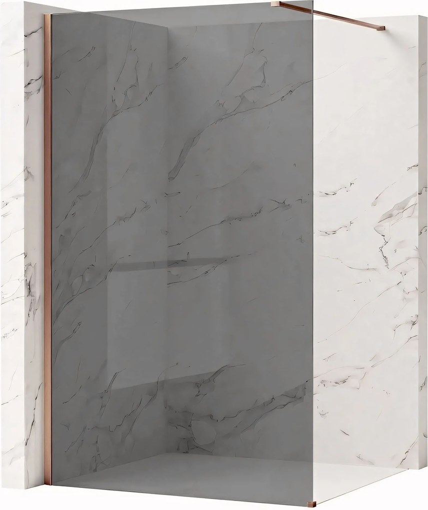 Параван за душ Rea Flexi Grey / Brush Copper 80