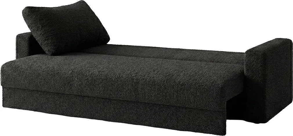 Диван Kleio Триместен-215φ 80β εκ.-Μαύρο