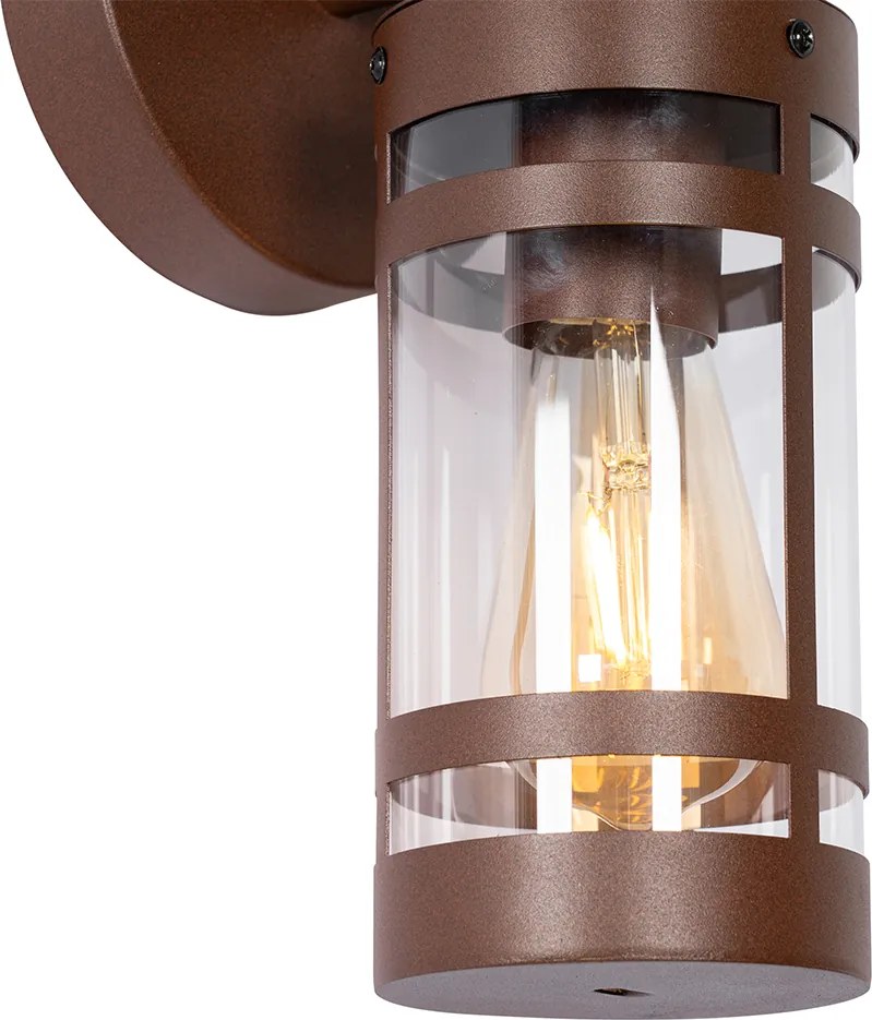 Външна стенна лампа ръждяво кафява IP44 с датчик за движение - Ruben