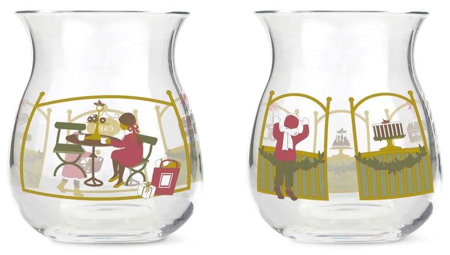 Стъклени свещници с коледен мотив в комплект от 2 броя Holmegaard Christmas - Holmegaard