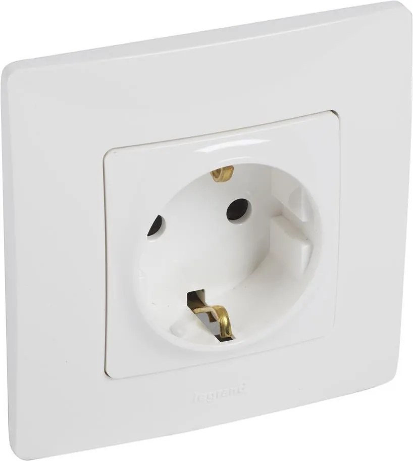Legrand Контакт ШУКО 16A цвят бял във блистер с рамка Niloe  - 396473