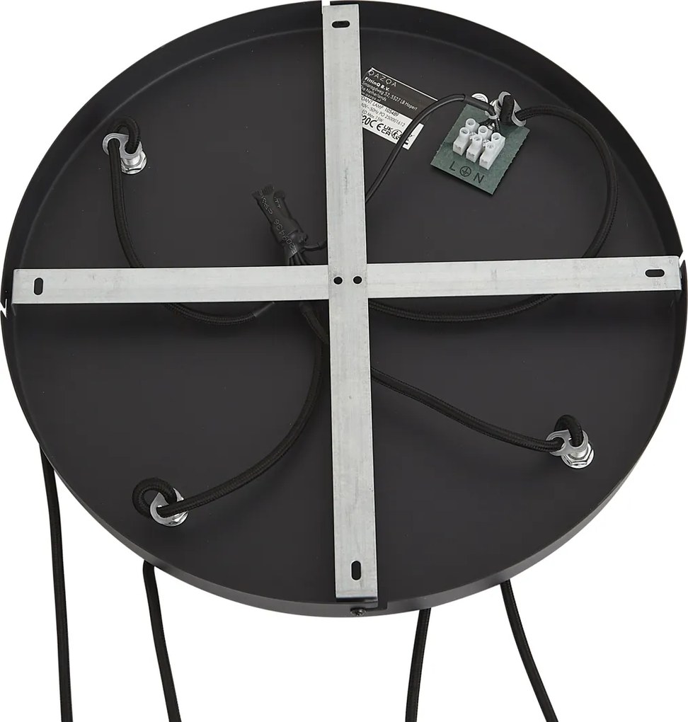 Арт Деко висяща лампа черна с димно стъкло 4 светлини - Wallace