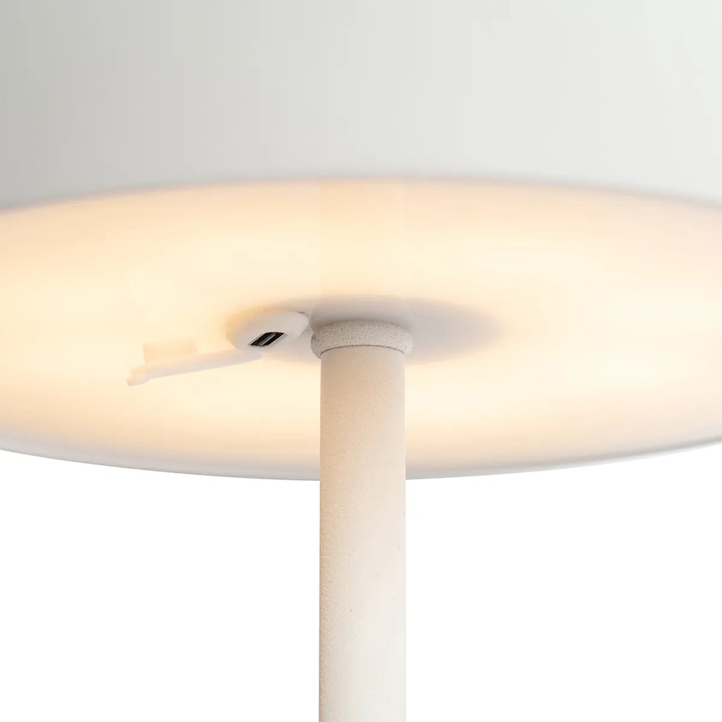 Настолна лампа за външна употреба бяла акумулаторна с 3-степенна димиране - Keira