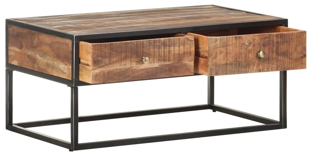 320912 vidaXL Маса за кафе, 90x50x40 см, грубо акациево дърво