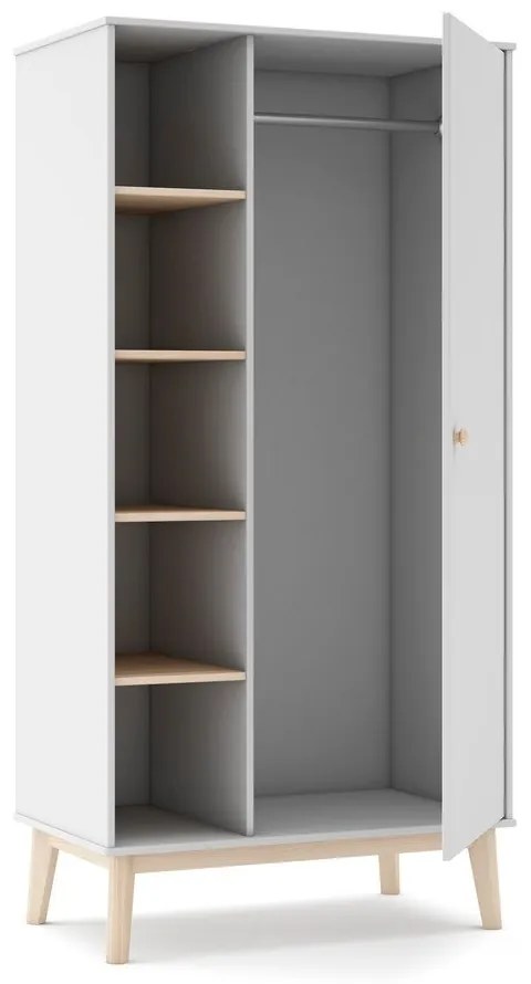 Бял детски гардероб 90x181 cm Esteban - Marckeric