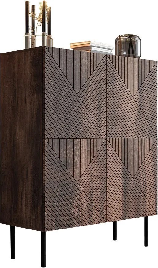 Бюфет висок Art Deco 4D-Кафяво