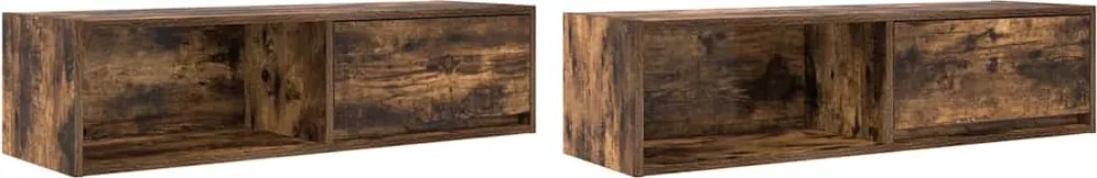 861481 vidaXL ТВ шкафове 2 бр Опушен дъб 100x31x25,5 см инженерно дърво