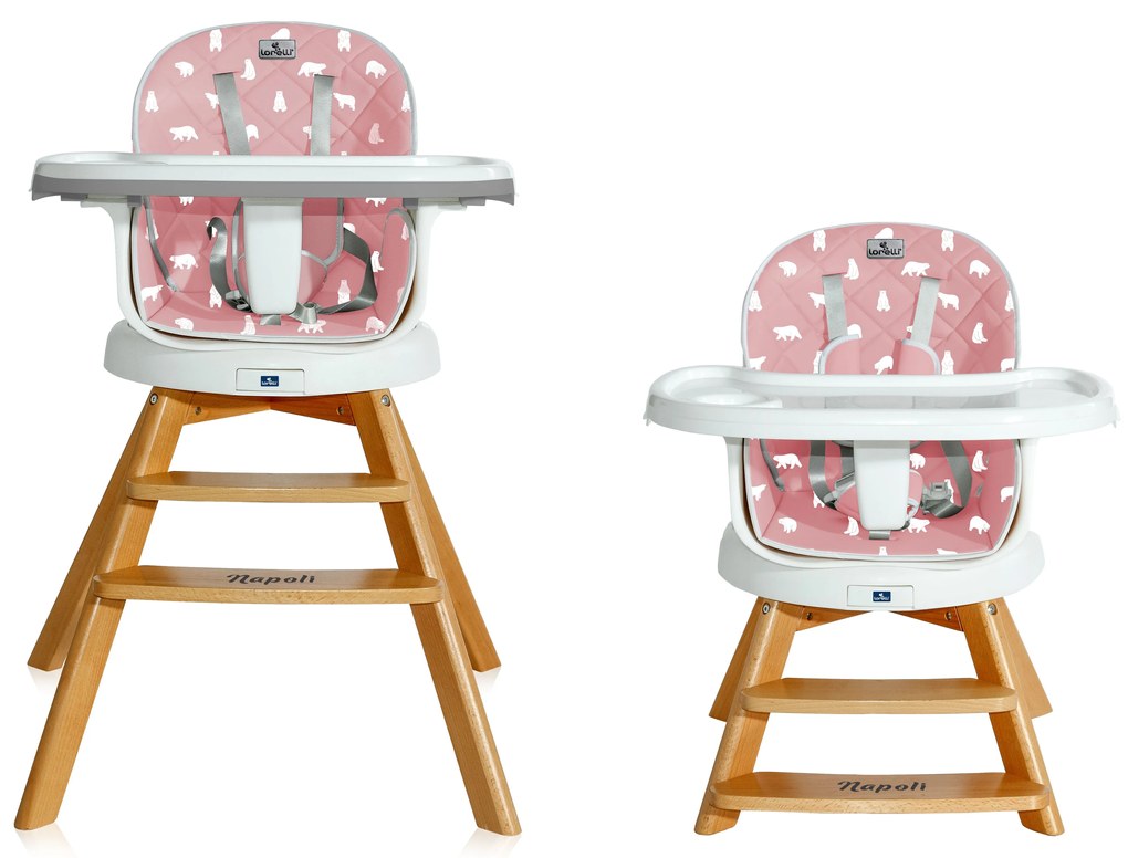 Lorelli Premium  -  СТОЛ ЗА ХРАН. NAPOLI С РОТАЦИЯ PINK BEARS