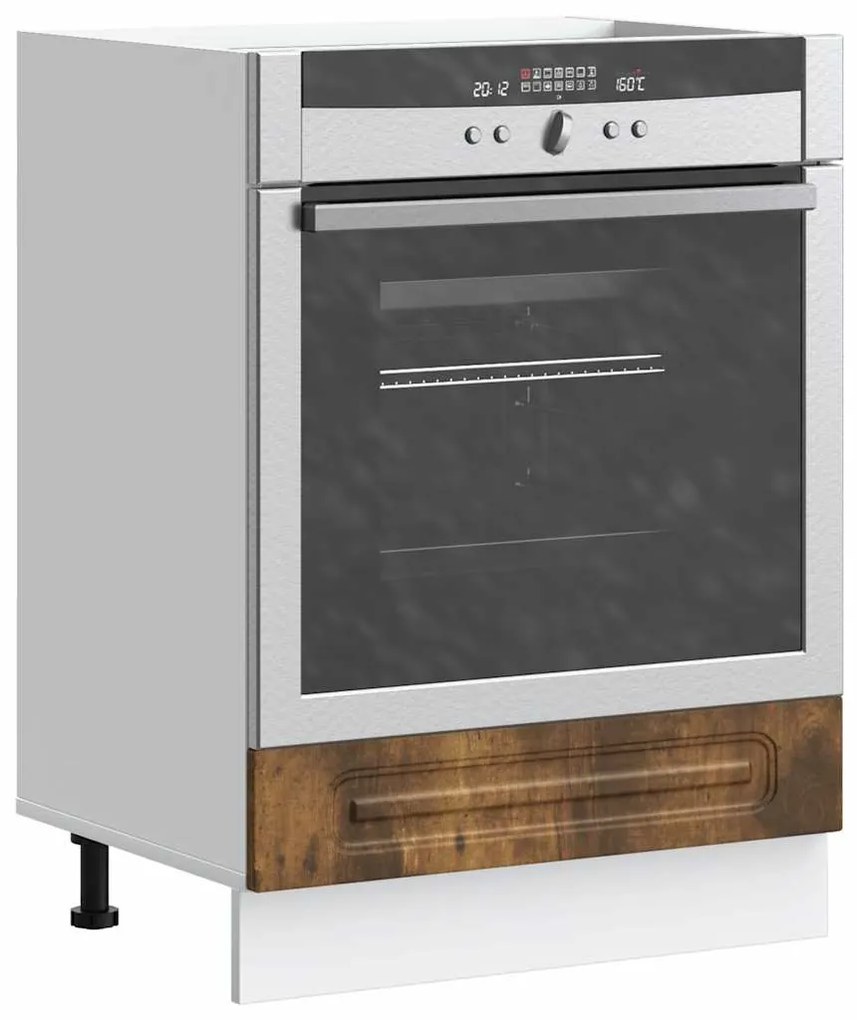 853522 vidaXL Шкаф за фурна, Kalmar, опушен дъб, инженерно дърво