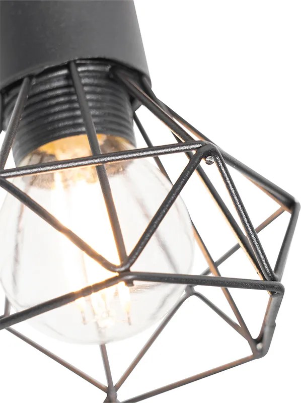 Индустриален прожектор черен с дървен шарнир и наклонен - Mosh